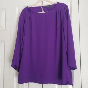The Limited Purple 3/4 Sleeve Blouse XL